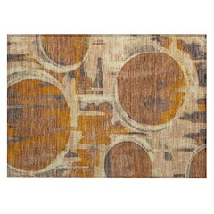 Machine Washable Indoor/Outdoor Chantille ACN2615 Orange 1'8" x 2'6" Rug