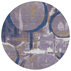 Machine Washable Indoor/Outdoor Chantille ACN2615 Purple 8' x 8' Round Rug