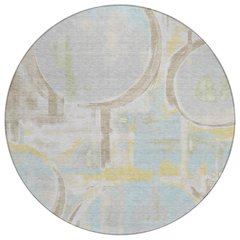 Machine Washable Indoor/Outdoor Chantille ACN2615 Gray 8' x 8' Round Rug