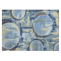 Machine Washable Indoor/Outdoor Chantille ACN2615 Teal 1'8" x 2'6" Rug