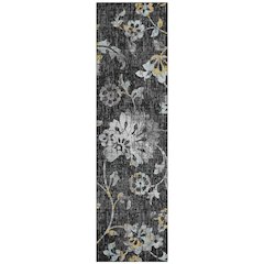 Machine Washable Indoor/Outdoor Chantille ACN2616 Black 2'3" x 7'6" Runner Rug
