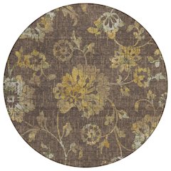 Machine Washable Indoor/Outdoor Chantille ACN2616 Brown 8' x 8' Round Rug