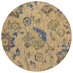 Machine Washable Indoor/Outdoor Chantille ACN2616 Gold 8' x 8' Round Rug