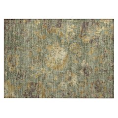Machine Washable Indoor/Outdoor Chantille ACN2616 Green 1'8" x 2'6" Rug