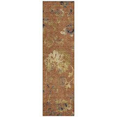 Machine Washable Indoor/Outdoor Chantille ACN2616 Orange 2'3" x 7'6" Runner Rug