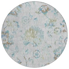 Machine Washable Indoor/Outdoor Chantille ACN2616 Gray 8' x 8' Round Rug