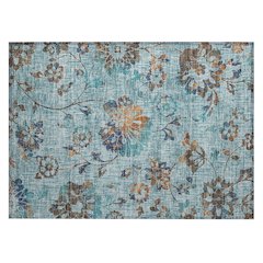 Machine Washable Indoor/Outdoor Chantille ACN2616 Teal 1'8" x 2'6" Rug