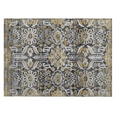 Machine Washable Indoor/Outdoor Chantille ACN2617 Black 1'8" x 2'6" Rug