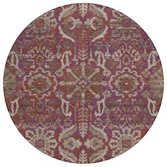 Machine Washable Indoor/Outdoor Chantille ACN2617 Purple 8' x 8' Round Rug