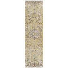 Machine Washable Indoor/Outdoor Chantille ACN2617 Gold 2'3" x 7'6" Runner Rug