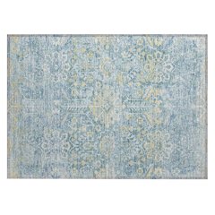 Machine Washable Indoor/Outdoor Chantille ACN2617 Teal 1'8" x 2'6" Rug