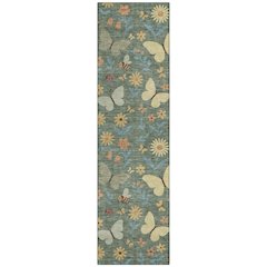 Machine Washable Indoor/Outdoor Chantille ACN2618 Green 2'3" x 7'6" Runner Rug