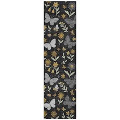 Machine Washable Indoor/Outdoor Chantille ACN2618 Black 2'3" x 7'6" Runner Rug