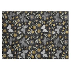 Machine Washable Indoor/Outdoor Chantille ACN2618 Black 1'8" x 2'6" Rug
