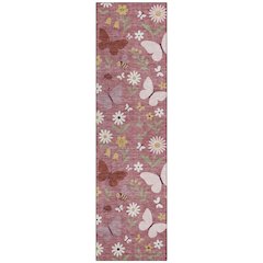 Machine Washable Indoor/Outdoor Chantille ACN2618 Pink 2'3" x 7'6" Runner Rug