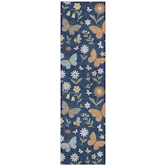 Machine Washable Indoor/Outdoor Chantille ACN2618 Blue 2'3" x 7'6" Runner Rug