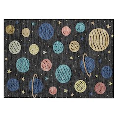 Machine Washable Indoor/Outdoor Chantille ACN2619 Black 1'8" x 2'6" Rug