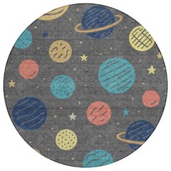 Machine Washable Indoor/Outdoor Chantille ACN2619 Gray 8' x 8' Round Rug