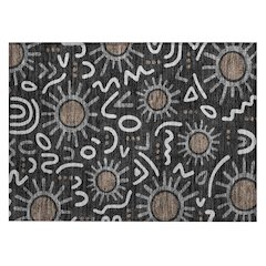 Machine Washable Indoor/Outdoor Chantille ACN2620 Black 1'8" x 2'6" Rug