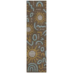 Machine Washable Indoor/Outdoor Chantille ACN2620 Brown 2'3" x 7'6" Runner Rug