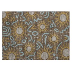 Machine Washable Indoor/Outdoor Chantille ACN2620 Brown 1'8" x 2'6" Rug