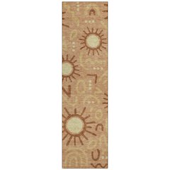 Machine Washable Indoor/Outdoor Chantille ACN2620 Orange 2'3" x 7'6" Runner Rug