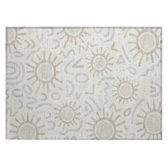 Machine Washable Indoor/Outdoor Chantille ACN2620 Ivory 1'8" x 2'6" Rug