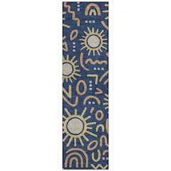 Machine Washable Indoor/Outdoor Chantille ACN2620 Blue 2'3" x 7'6" Runner Rug