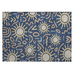 Machine Washable Indoor/Outdoor Chantille ACN2620 Blue 1'8" x 2'6" Rug
