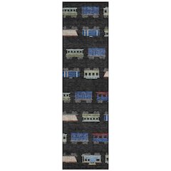 Machine Washable Indoor/Outdoor Chantille ACN2621 Black 2'3" x 7'6" Runner Rug