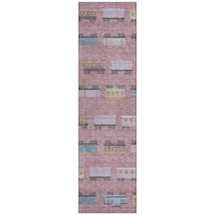Machine Washable Indoor/Outdoor Chantille ACN2621 Pink 2'3" x 7'6" Runner Rug