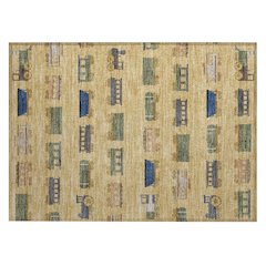 Machine Washable Indoor/Outdoor Chantille ACN2621 Gold 1'8" x 2'6" Rug