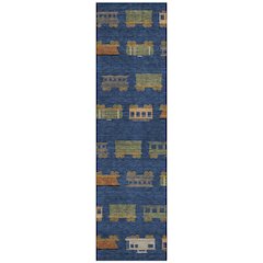 Machine Washable Indoor/Outdoor Chantille ACN2621 Blue 2'3" x 7'6" Runner Rug