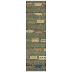 Machine Washable Indoor/Outdoor Chantille ACN2621 Green 2'3" x 7'6" Runner Rug