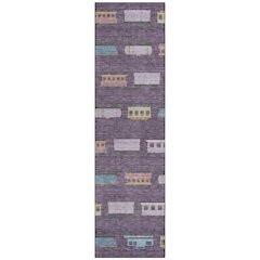 Machine Washable Indoor/Outdoor Chantille ACN2621 Purple 2'3" x 7'6" Runner Rug