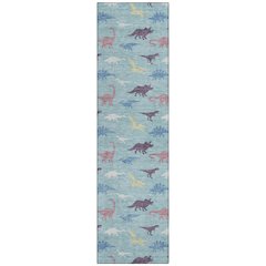 Machine Washable Indoor/Outdoor Chantille ACN2622 Teal 2'3" x 7'6" Runner Rug