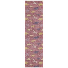 Machine Washable Indoor/Outdoor Chantille ACN2622 Pink 2'3" x 7'6" Runner Rug