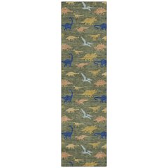 Machine Washable Indoor/Outdoor Chantille ACN2622 Green 2'3" x 7'6" Runner Rug