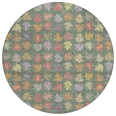 Machine Washable Indoor/Outdoor Chantille ACN2623 Green 8' x 8' Round Rug