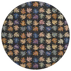 Machine Washable Indoor/Outdoor Chantille ACN2623 Black 8' x 8' Round Rug