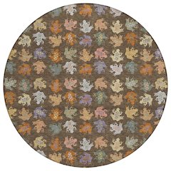 Machine Washable Indoor/Outdoor Chantille ACN2623 Brown 8' x 8' Round Rug