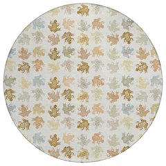 Machine Washable Indoor/Outdoor Chantille ACN2623 Ivory 8' x 8' Round Rug