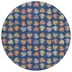 Machine Washable Indoor/Outdoor Chantille ACN2623 Blue 8' x 8' Round Rug