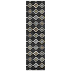 Machine Washable Indoor/Outdoor Chantille ACN2624 Black 2'3" x 7'6" Runner Rug