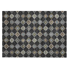 Machine Washable Indoor/Outdoor Chantille ACN2624 Black 1'8" x 2'6" Rug