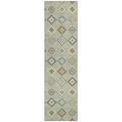 Machine Washable Indoor/Outdoor Chantille ACN2624 Green 2'3" x 7'6" Runner Rug