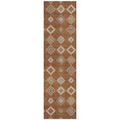 Machine Washable Indoor/Outdoor Chantille ACN2624 Orange 2'3" x 7'6" Runner Rug