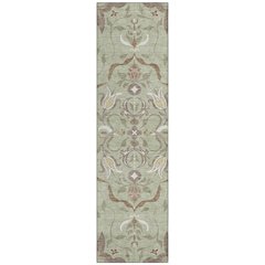 Machine Washable Indoor/Outdoor Chantille ACN2625 Green 2'3" x 7'6" Runner Rug