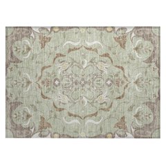 Machine Washable Indoor/Outdoor Chantille ACN2625 Green 1'8" x 2'6" Rug