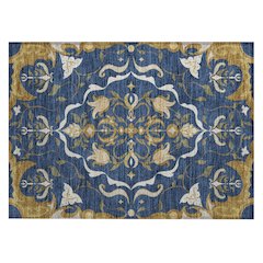 Machine Washable Indoor/Outdoor Chantille ACN2625 Blue 1'8" x 2'6" Rug